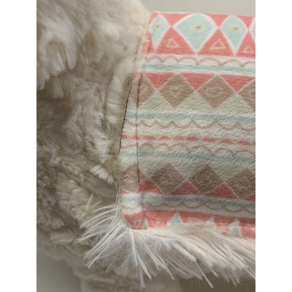 Kellytoy White Alpaca Llama Plush Stuffed Animal  Blanket Saddle Fringed READ - Picture 11 of 14